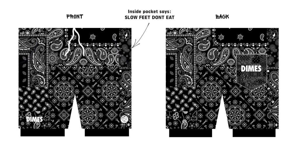 Black Paisley Short – Drop Dimes Co