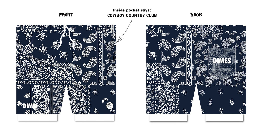 Blue Paisley Short – Drop Dimes Co